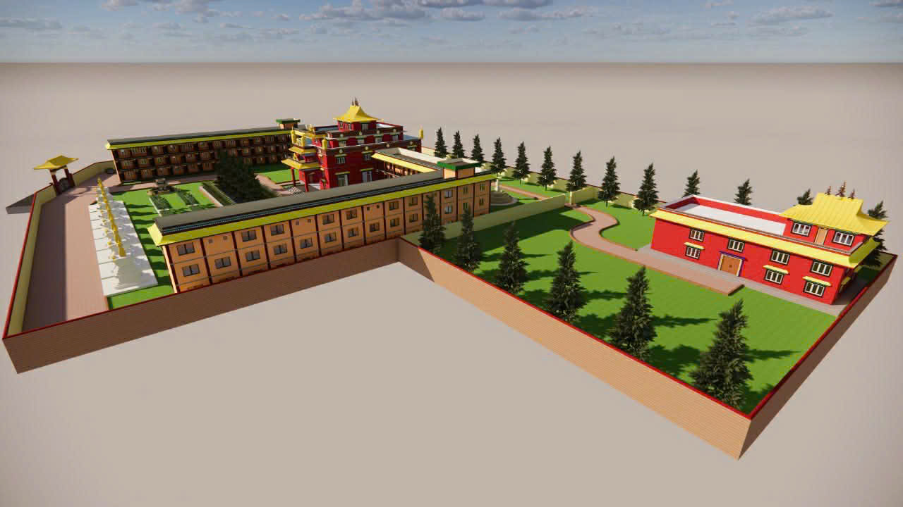 Second architectural render of the proposed monastery
